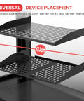Heavy Duty Badass 19 Inch Server Rack Shelf And Universal 1U 2U Mounting Tray For IT Racks featuring 48.3 cm compatibility and perforated design.