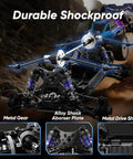 One Twelfth Scale Brushless RC Car With 50 MPH Top Speed showing durable shockproof design with metal gear and drive shaft.