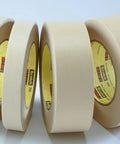 High Performance Tan Masking Tape For Paint Jobs That Sticks Right Away And Resists Lifting Or Curling Pro Grade 144 Mm By 55 M 6.3 Mil Crepe Backing Easy Tear Solvent Free Pack Of 8 For Pro Painters And Diy Projects image showing multiple rolls.