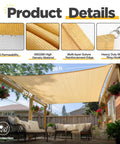 20 By 26 Feet Rectangle Sun Shade Sail For Patio Outdoor Cover 185 GSM HDPE Heavy Duty Breathable UV Block 95 Percent To 98 Percent Cool Shade.