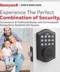 Keyless Entry Door Lock With Smart Electronic Keypad Deadbolt In Oil Rubbed Bronze, family in background