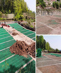 Gravel Stabilizer Grid for Lawns and Pathways Durable Drainage Solution being installed; green HDPE panels on terrain