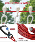 Anti Shock Dog Runner For Yard With Coiled Bungee Cable And Aerial Trolley System Heavy Duty Zip Line for backyards