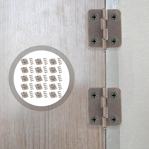 Antique Copper Mini Hinges Set For Wooden Jewelry Boxes And Small Chests With 200 Screws, 50 Piece DIY Cabinet And Craft Hardware