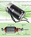 750W DC Brushed Spindle Motor For Mini Metal Lathe Machine 110V 6000 RPM With M10 Shaft 40mm Length And 93mm Diameter Beefy Torque