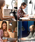 Clip On Desk Lamp With Five Color Modes And Stepless Dimming For Reading And Work in various home and work settings