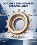 Single Speed Freewheel 14T Sprocket Gear for Mountain Road and Folding Bikes in bronze with corrosion resistance