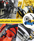 Heavy Duty Hydraulic Hose Crimper With Eight Swappable Die Sets For Smooth Zero Sweat Garage Work And Lock Tight Seal On All Custom Hydraulic Lines Today in various application scenarios.