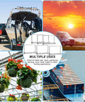Collage showing uses of 6 Pack Trailer Coupler Pins 5-16 Inch By 4 Inch Heavy Duty Square Towing Hitch Pins for various applications