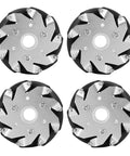Four 100mm Mecanum Wheels Set For Robot Car Built Tough Steel With Omni-Directional Movement, High-Quality Rubber Rollers
