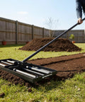 Heavy Duty Lawn Leveling Rake With Four Spiked Wheels And Smooth Roller For Multi Surface Grading in garden use