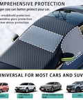 Car with All Season Magnetic Windshield Cover For Ice And Snow, Universal Fit For Cars, SUVs, And Trucks, mirror protector visible