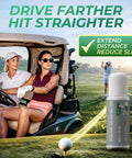 Two Pack Golf Anti Slice Gel Sticks 2.2 Oz with golfers on course and driving cart