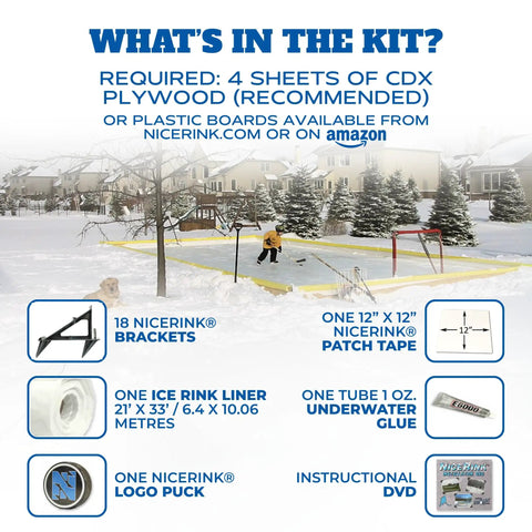 Backyard Ice Rink Kit For DIY Setup 20x40 Rink In A Box With Premium Liner All In One Package For Home Hockey And Ice Skating Easy Assembly And Family Friendly Winter Fun