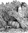 Vintage Farm Harvest Wood Engraving Poster Print From C1800 Reaping With A Sickle English Heritage Scene Old School History Buff Vibe