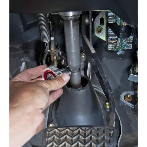 Using Three Eighths Inch Drive 72 Tooth Gimbal Ratchet in tight automotive space, showing hand positioning on fastener.