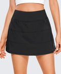 High Waisted A Line Golf Skirt With Built In Short Ultra Soft Quick Dry Fabric Feathery Fit Anti Slip Dots Black Small