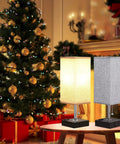 Set Of 2 USB Nightstand Lamps With Grey Fabric Shade Small Table Lamps For Bedroom End Table Living Room Or Home Office