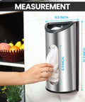 Wall Mounted Stainless Steel Grocery Bag Holder And Dispenser For Kitchen And Pantry No Fuss Space Saving Plastic Bag Organizer