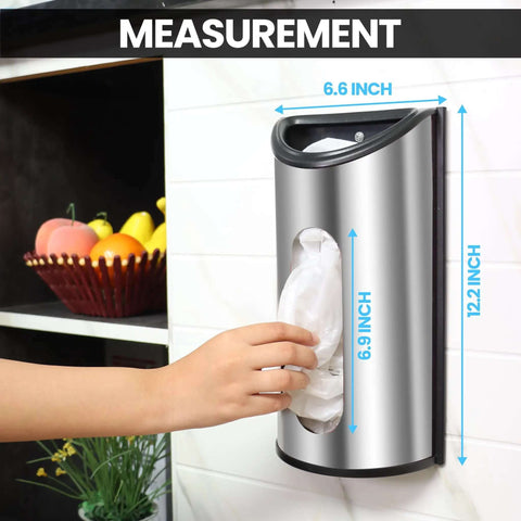 Wall Mounted Stainless Steel Grocery Bag Holder And Dispenser For Kitchen And Pantry No Fuss Space Saving Plastic Bag Organizer