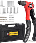 Rivet Gun Kit With 200 Aluminum Rivets And Four Drill Bits DIY Manual Hand Riveter With Rugged Carrying Case For Home Projects