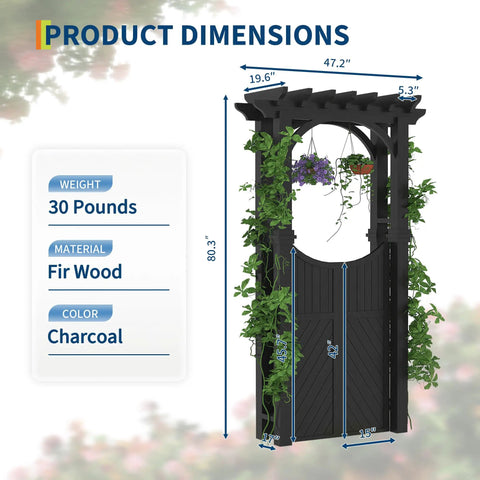 Garden Arbor With Gate And Trellis For Climbing Plants Outdoor Arch For Roses Ivy And Morning Glories Dope Wedding Backdrop Yard Entryway