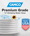 25 Ft RV Drinking Water Hose Lead Free BPA Free And Phthalate Free With Diamond Hatch Reinforced PVC, USA Made