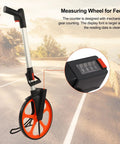 Slick Folding Measuring Wheel With Precision Mechanical Counter And Solid Brake, Counts Up To 9999 Plus Feet, outdoor use on road