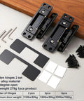 Ultra Thin Hidden Door Hinges With Adjustable Butt And Silent Operation, Heavy Duty Concealed Zinc Alloy Hinges For Secret Doors, 110 Degree Opening, No Hole Digging Needed, Low-Profile Install For Thin Doors, YCHE-02 with accessories