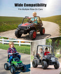 Collage of kids driving ride-on cars compatible with Beefy 24V Brushless Motor Gearbox For Kids Ride On Cars, 3250 RPM 150W Replacement.