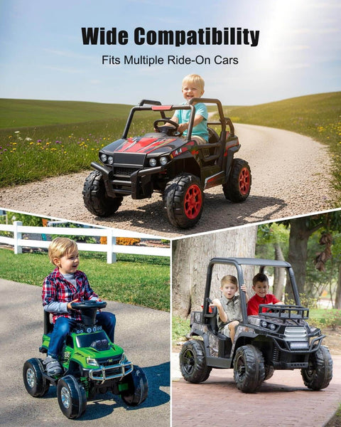 Collage of kids driving ride-on cars compatible with Beefy 24V Brushless Motor Gearbox For Kids Ride On Cars, 3250 RPM 150W Replacement.