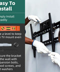 Installing TV Wall Mount Hardware Kit With M8x65mm Lag Bolts 6 Pcs Washers 6 Wall Anchors And 1 Bubble Level For Wood Stud Brick Concrete Drywall Installation Secure Fastening And Easy Setup For Quick Start