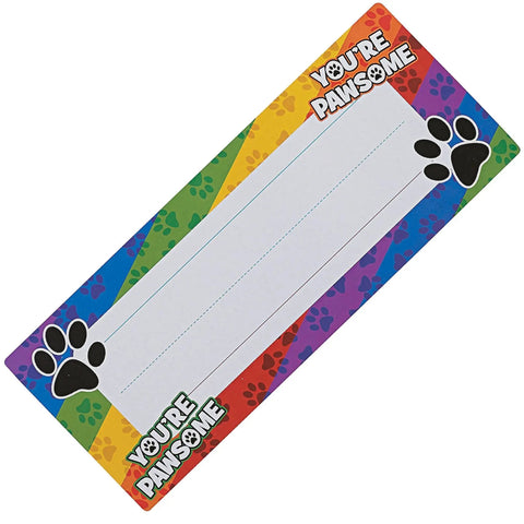 Colorful Paw Print Desk Plates For Classrooms Durable Cardstock Learning Tools For Kid Friendly Educational Desk Decor 24 Pieces
