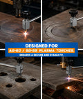 Pro Grade Plasma Cutter Circle Cutting Guide Kit For AG 60 SG 55 Adjustable Compass Roller Torch Attachment in use on metal