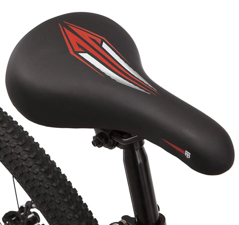 Flatrock DX Mountain Bike With 29 Inch Wheels 21 Speed Drivetrain Aluminum Frame Front Suspension Twist Shifters And Mechanical Disc Brakes Built Tough For Adult Men And Women On Rugged Trails black seat