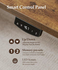 Smart control panel of Electric Standing Desk 48 Inch Height Adjustable Sit Stand Desk with memory presets and LED display.
