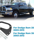 Rugged Driveshaft Loop Protection Kit For Dodge Ram 2500 3500 Pickup Trucks From 2003 To 2013 shown with truck and kit parts