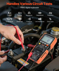 Digital Multimeter 6000 Count TRMS Auto Ranging For DC AC Voltage And Current Resistance Capacitance in automotive use.
