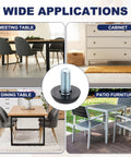 Fifty Piece Adjustable Furniture Feet Set With Five Sixteenth Inch Thread Galvanized Iron Screw On Levelers in furniture settings.