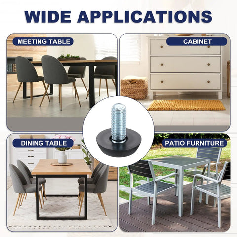 Fifty Piece Adjustable Furniture Feet Set With Five Sixteenth Inch Thread Galvanized Iron Screw On Levelers in furniture settings.