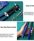 Rivet Nut Setter Kit With 430 Rivet Nuts, Five Sizes From 6-32 To 5/16-18, Includes Easy Install Tool, Built Tough For Metal, Wood, Plastic And Marine Projects; PVC handle