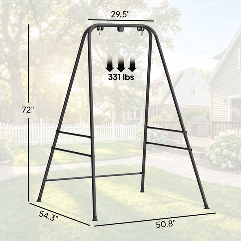 Heavy Duty Free Standing Hammock Chair Stand With Anti Slip Foot Pads And Two Carabiners for Indoor and Outdoor use, 72 inch height
