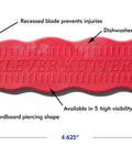 Stainless Steel Package Opener Safety Utility Cutter Five Pack Assorted Colors For Home Office And Garage One Hand Easy Box Cutter With Curved Blade For Safer Faster Seal Opening And Durable Everyday Use, red 4.625-inch opener
