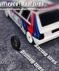 Rear view of 1/28 Scale RC Drift Car GTR 2.4GHz 4WD RTR With Gyro Drift Tires Realistic Body Proportional Steering Easy Setup For Beginners And Hobbyists