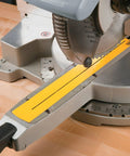 Top Shelf Zero Clearance Tape For Nail The Cut Precision And Crispy Clean Edges On Miter Or Table Saws, yellow, 2x16 inch, applied on miter saw.
