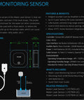 Smart Water Leak Sensor With 105dB Built In Siren, Alexa And IFTTT Compatible, Hub Required For Full Home Monitoring diagram and specs