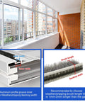 Hella Tough Weather Stripping Brush Door Seal Strip For Sliding Windows And Doors Cut To Fit, showing installation details and measurements.