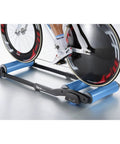 Indoor Bicycle Rollers With Foldable Retractable Design For At Home Gym Training, Conical Centering Rollers And Swing System in use