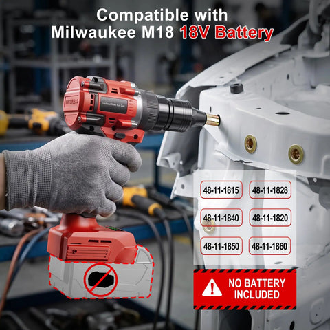 Heavy Duty Brushless Cordless Rivet Nut Gun And Tapping Wrench Set Featuring Six Swappable Imperial Metric Inserts For Grease Monkey Approved Auto Fabrication Projects Tool Only with Milwaukee M18 18V Battery