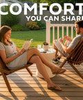 2 Pack Folding Acacia Wood Chair Set For Patio And Outdoors, Low Profile Lounge Seats With Chestnut Finish, FSC Certified